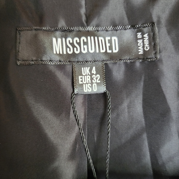 Missguided longline biker jacket in black size 0 - Picture 7 of 7